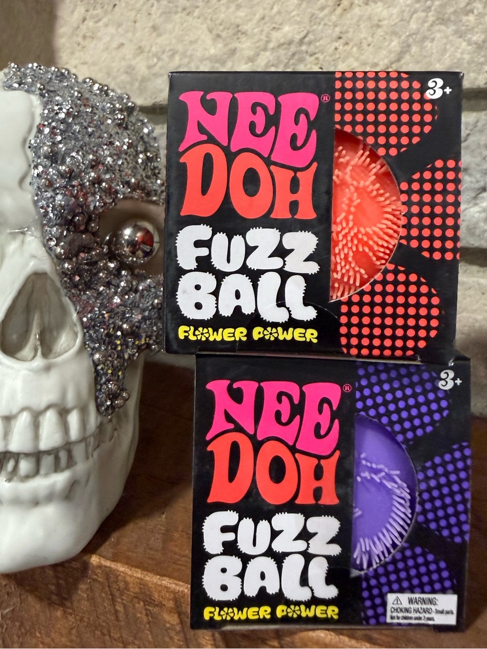 Nee Doh Fuzz Ball Kids Toy — Orange & Purple